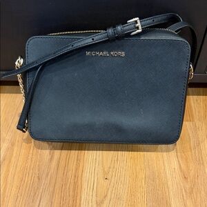 Michael Kors Black Saffiano Crossbody with Gold Hardware